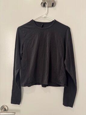 Skims Black Long-Sleeve Crewneck Top
